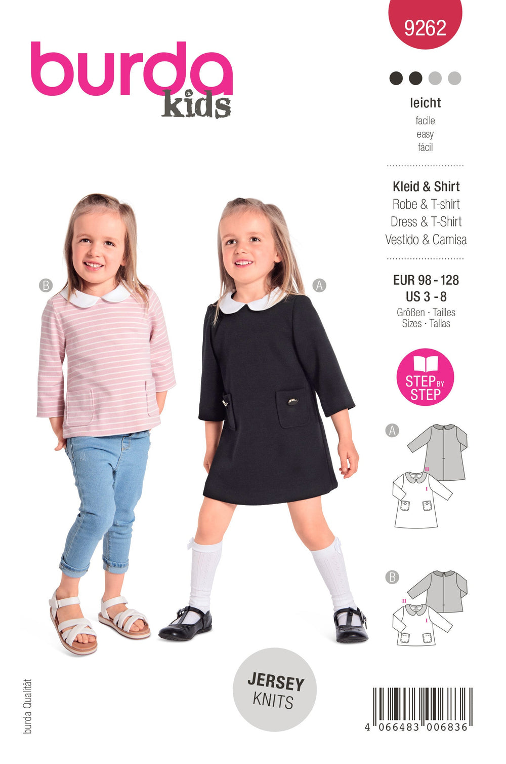 Burda Style Pattern 9262 Kids Dress from Jaycotts Sewing Supplies