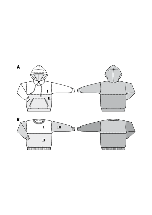 Burda Pattern 9301 Children's Sweater – Unisex Hoodie from Jaycotts Sewing Supplies