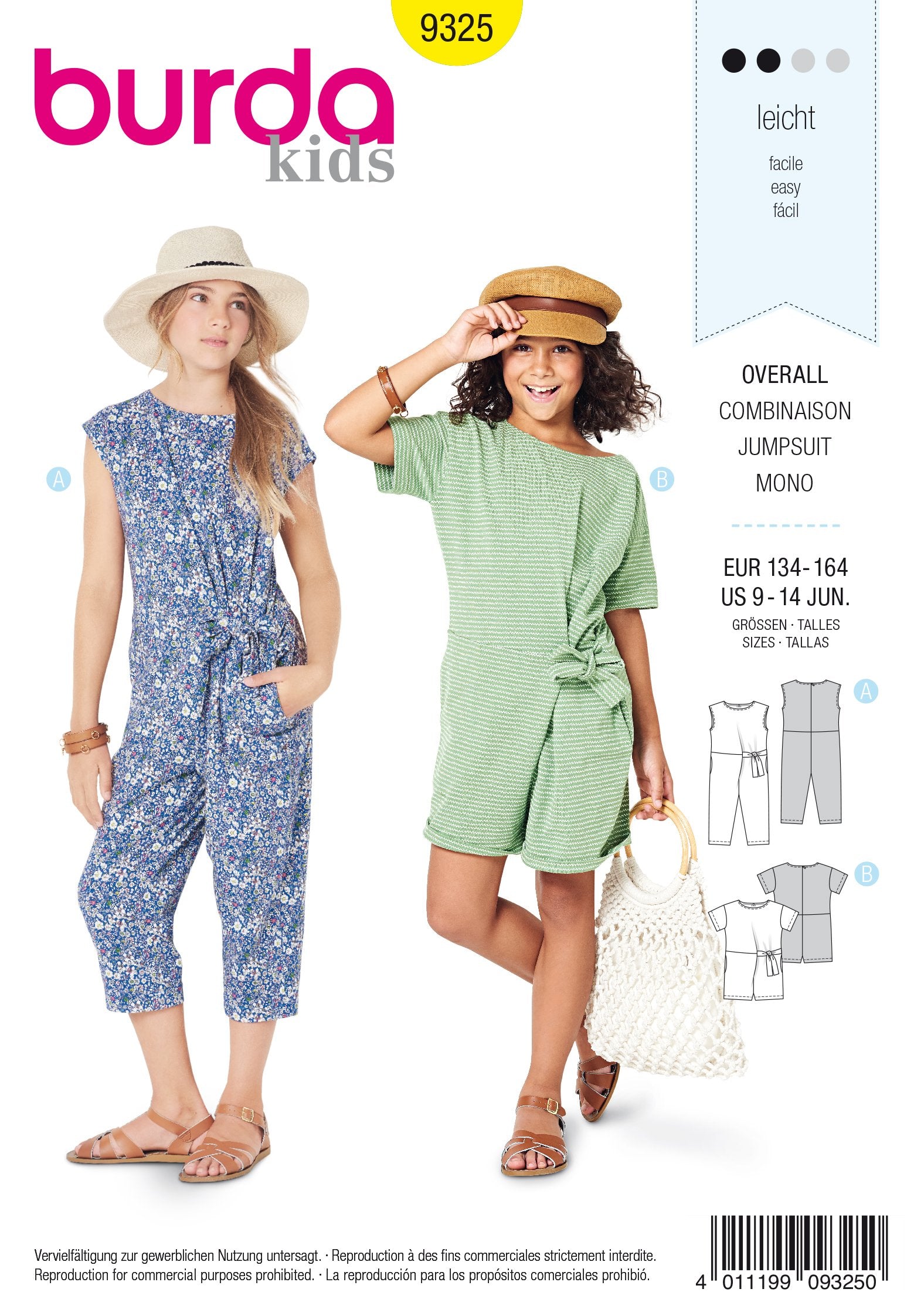 BD9325 Child's jumpsuit sewing pattern from Jaycotts Sewing Supplies