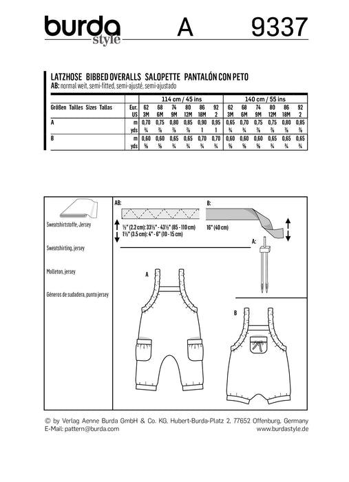 BD9337 Baby's Bidded Trousers from Jaycotts Sewing Supplies