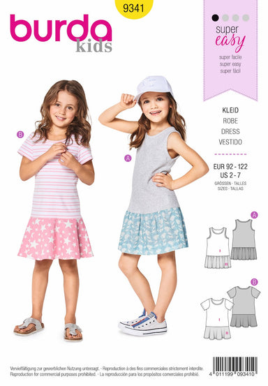 BD9341 Girls Summer Jersey Dresses from Jaycotts Sewing Supplies