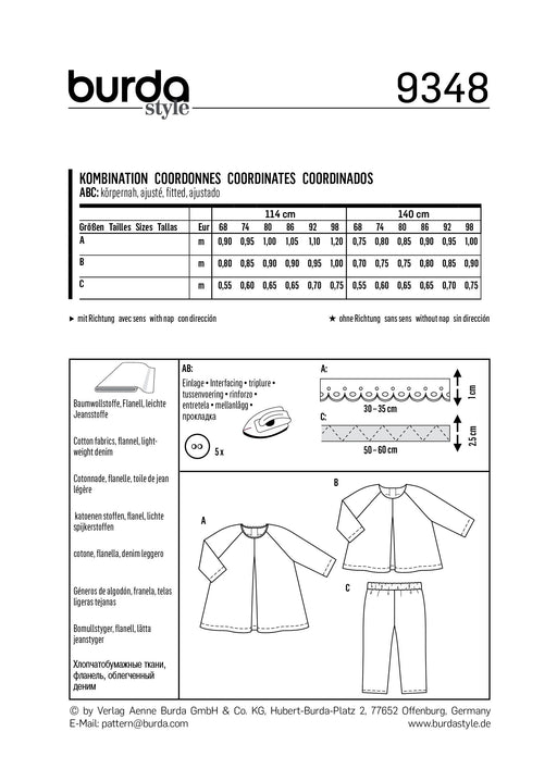 BD9348 Baby's Loose Dress | Burda style pattern from Jaycotts Sewing Supplies