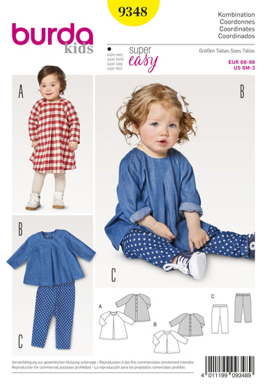 BD9348 Baby's Loose Dress | Burda style pattern from Jaycotts Sewing Supplies