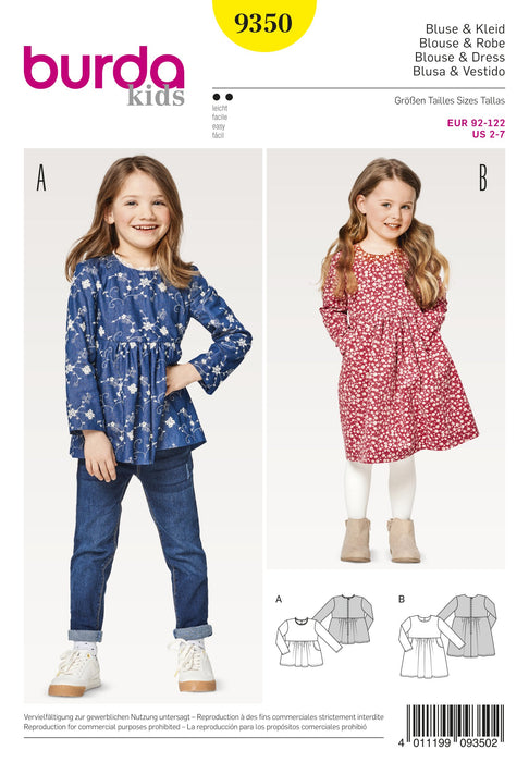 BD9350 Child's Dresses | Burda style pattern from Jaycotts Sewing Supplies