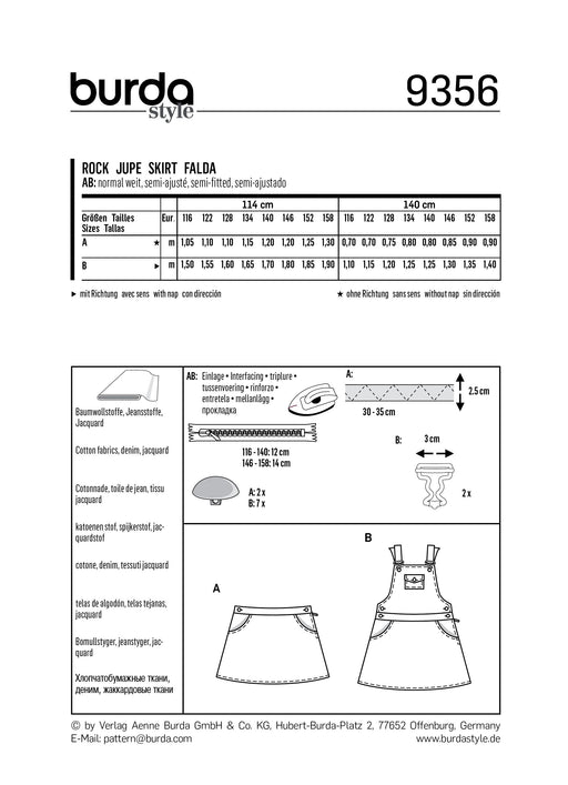 BD9356 Girl/Girl Plus Skirt | Burda style pattern from Jaycotts Sewing Supplies