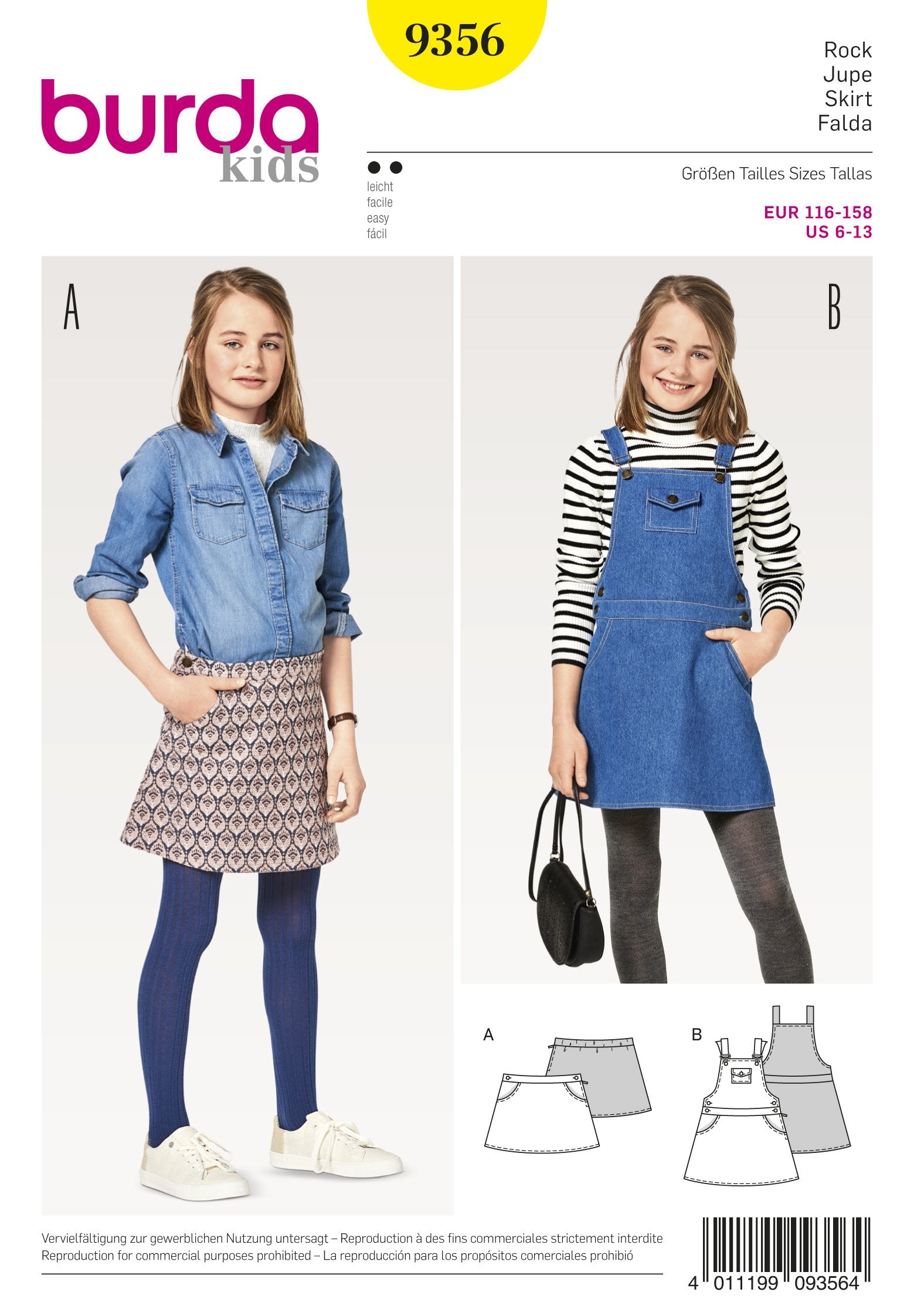 BD9356 Girl/Girl Plus Skirt | Burda style pattern from Jaycotts Sewing Supplies