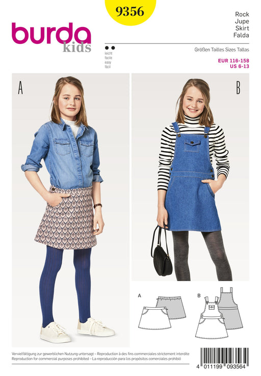 BD9356 Girl/Girl Plus Skirt | Burda style pattern from Jaycotts Sewing Supplies