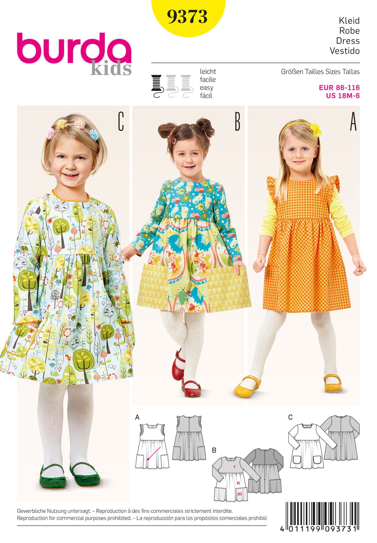 BD9373 Burda Style Pattern 9373 Childs Dress — jaycotts.co.uk - Sewing ...