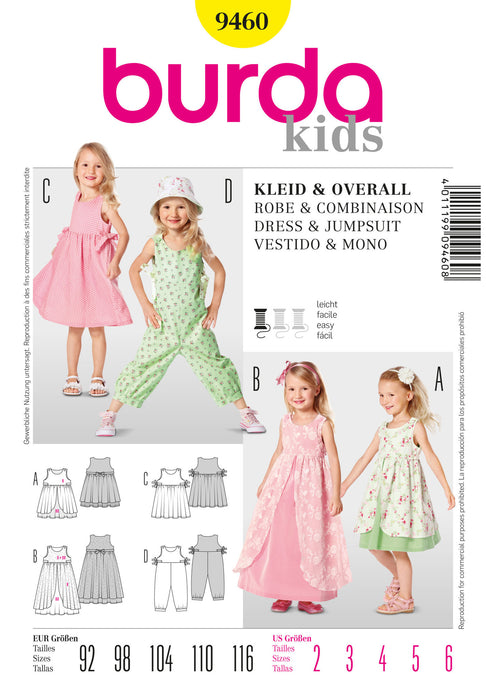 BD9460 Girls' Dress & Jumpsuit | Easy from Jaycotts Sewing Supplies