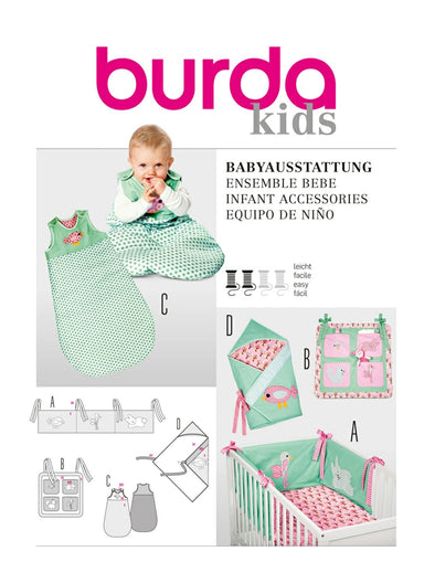 Burda 9479 Babies Nursery Accessories from Jaycotts Sewing Supplies