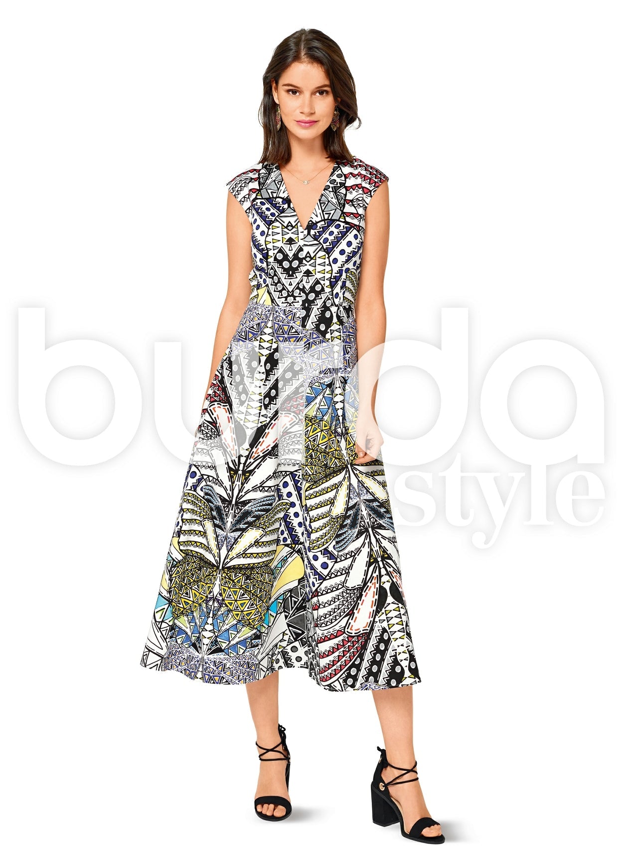 Burda Style Pattern BD6497 Misses’ V-Neck Dress from Jaycotts Sewing Supplies