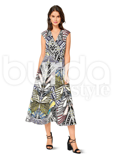 Burda Style Pattern BD6497 Misses’ V-Neck Dress from Jaycotts Sewing Supplies