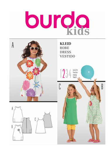 Burda 9544 Girls' Dress Pattern | Easy from Jaycotts Sewing Supplies