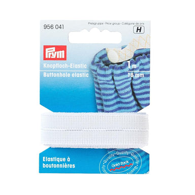 Prym Buttonhole Elastic Smooth - White from Jaycotts Sewing Supplies