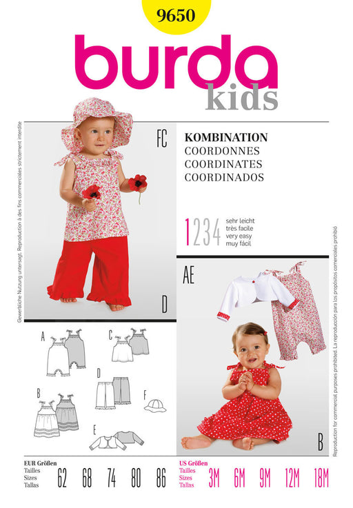 BD9650 Baby Girls' Summer Outfits | Very Easy from Jaycotts Sewing Supplies