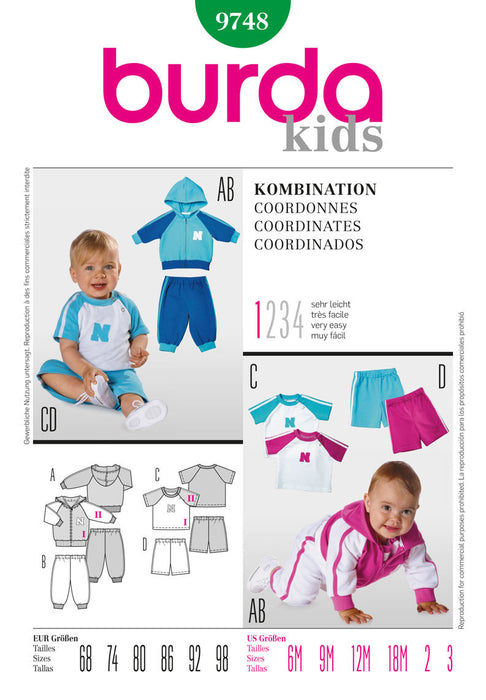 BD9748 Babies' Sporty Oufits | Very Easy from Jaycotts Sewing Supplies