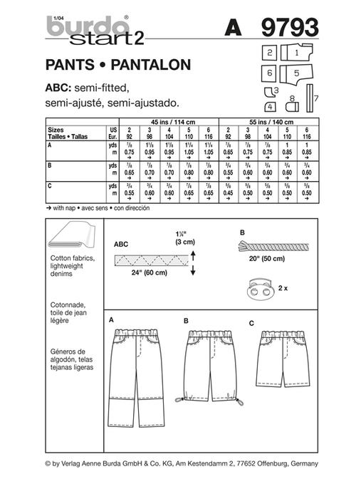 BD9793 Boys' Trousers | Very Easy from Jaycotts Sewing Supplies