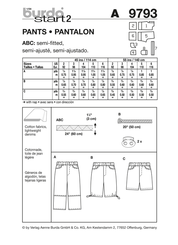 BD9793 Boys' Trousers | Very Easy from Jaycotts Sewing Supplies