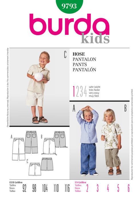 BD9793 Boys' Trousers | Very Easy from Jaycotts Sewing Supplies