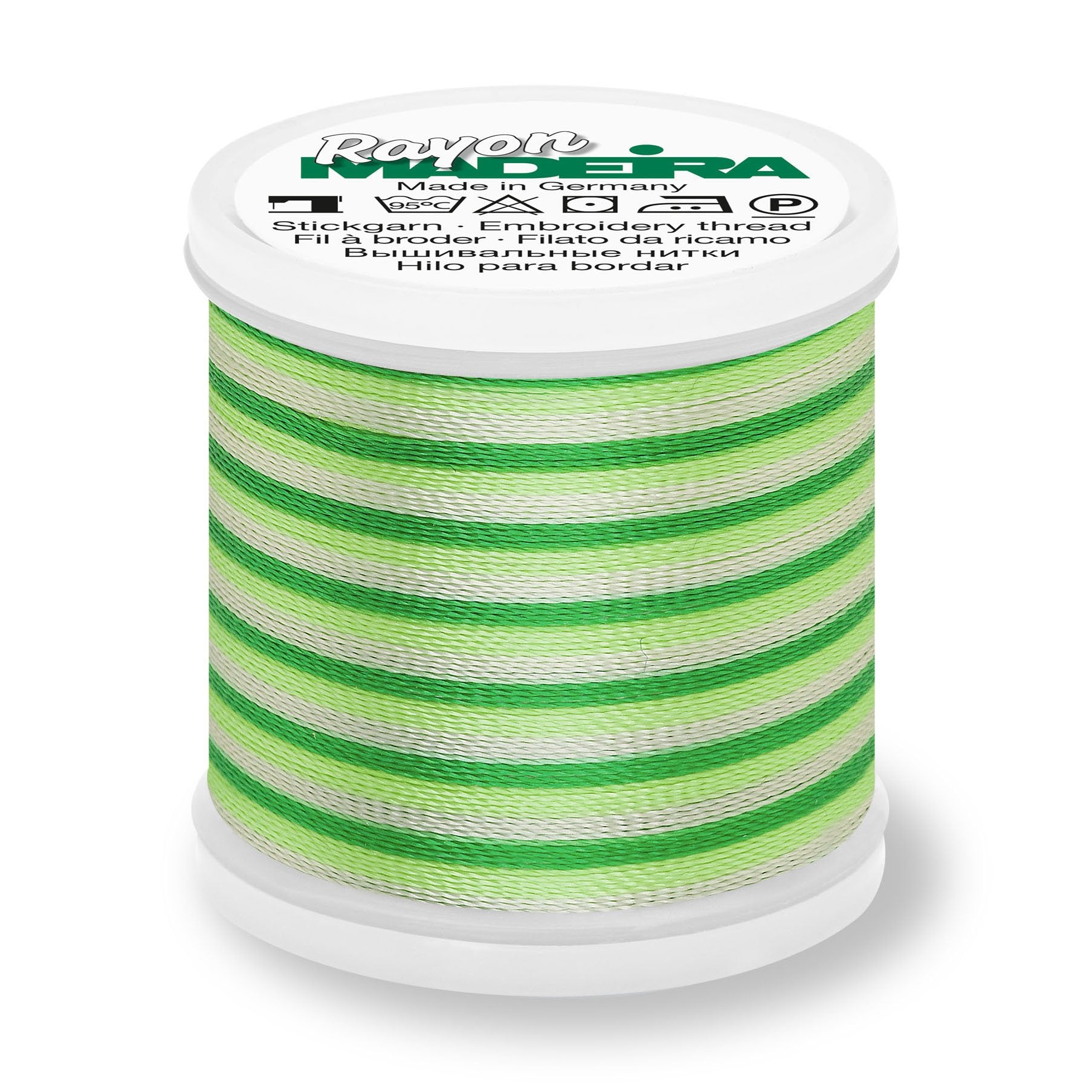 Madeira Rayon 40 Embroidery Thread 200m Multi #2031 Bright Greens from Jaycotts Sewing Supplies
