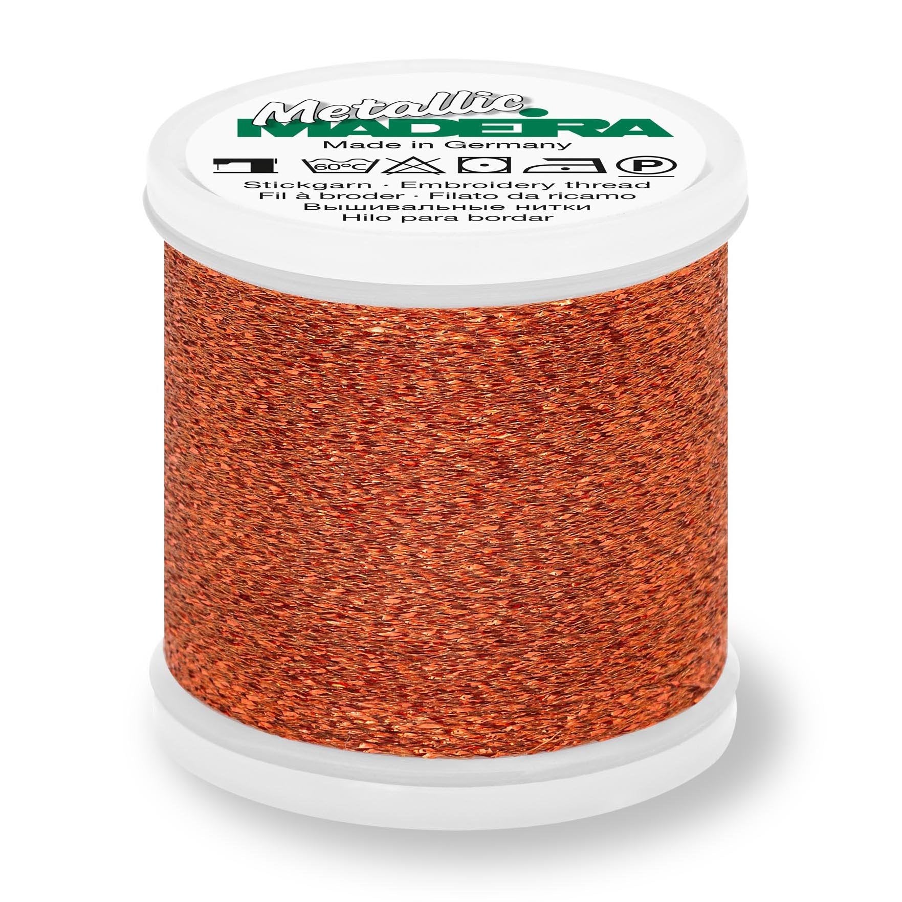 Madeira Textured Metallic Embroidery Thread, 200m Copper from Jaycotts Sewing Supplies