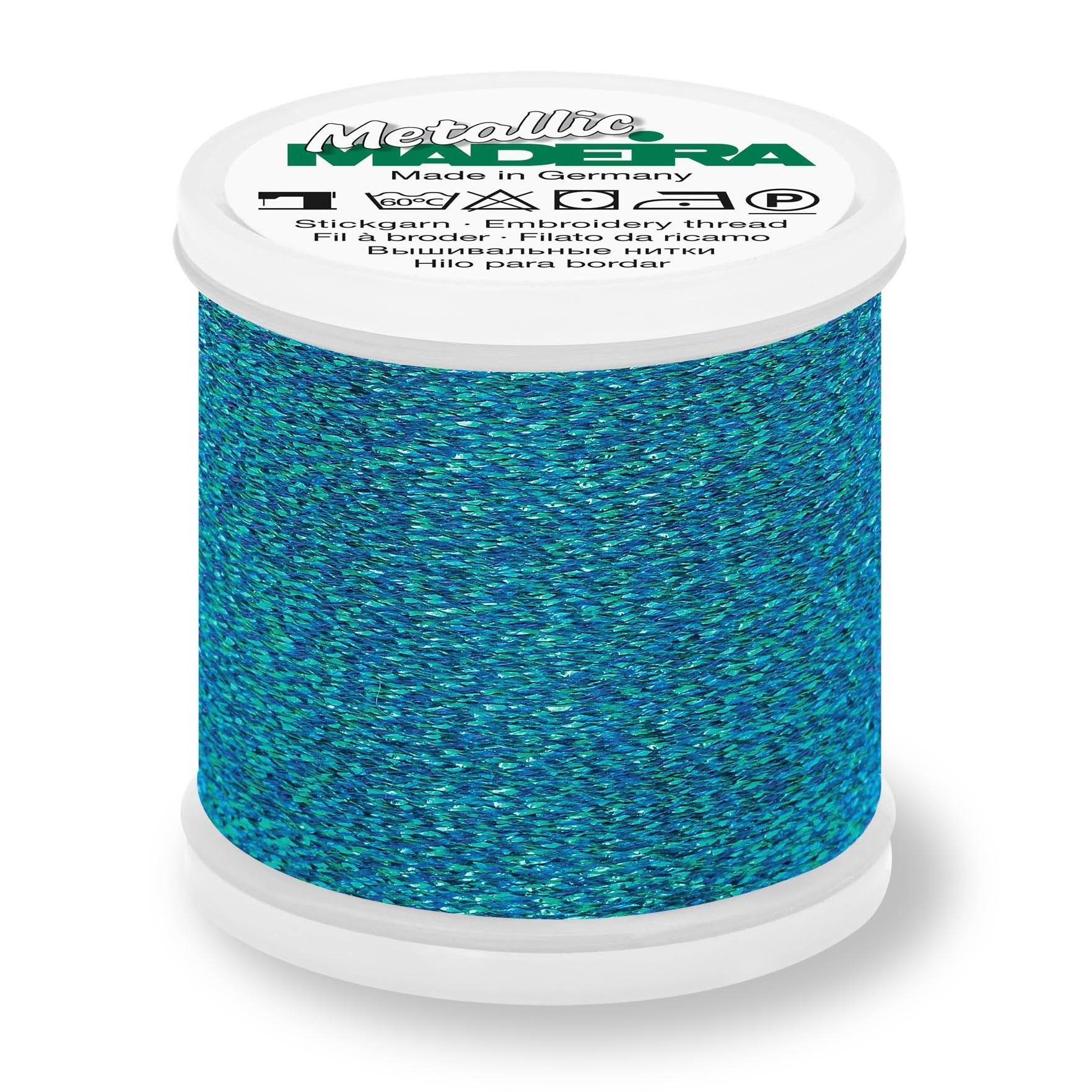 Madeira Textured Metallic Embroidery Thread, 200m Turquoise from Jaycotts Sewing Supplies