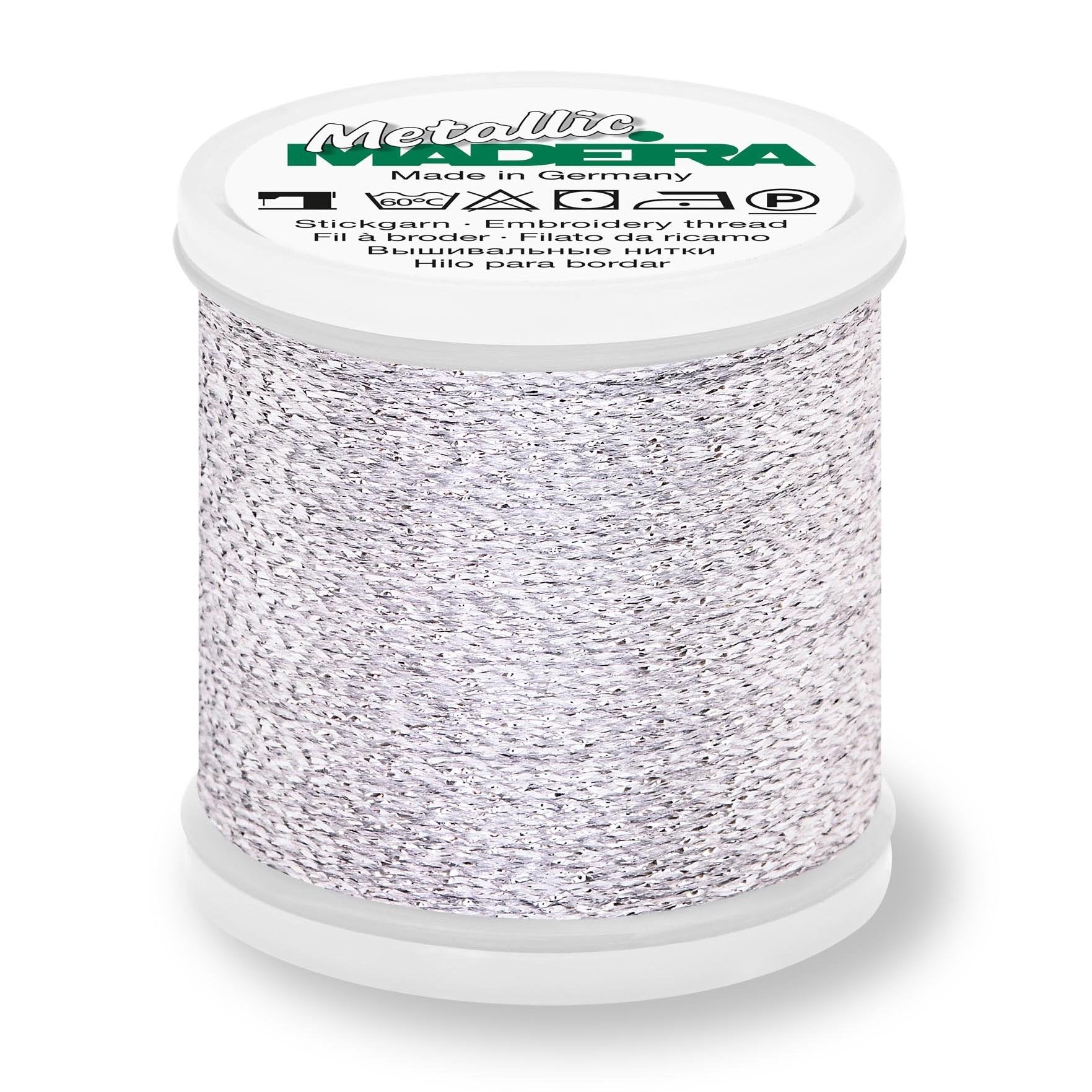 Madeira Textured Metallic Embroidery Thread, 200m Silver from Jaycotts Sewing Supplies