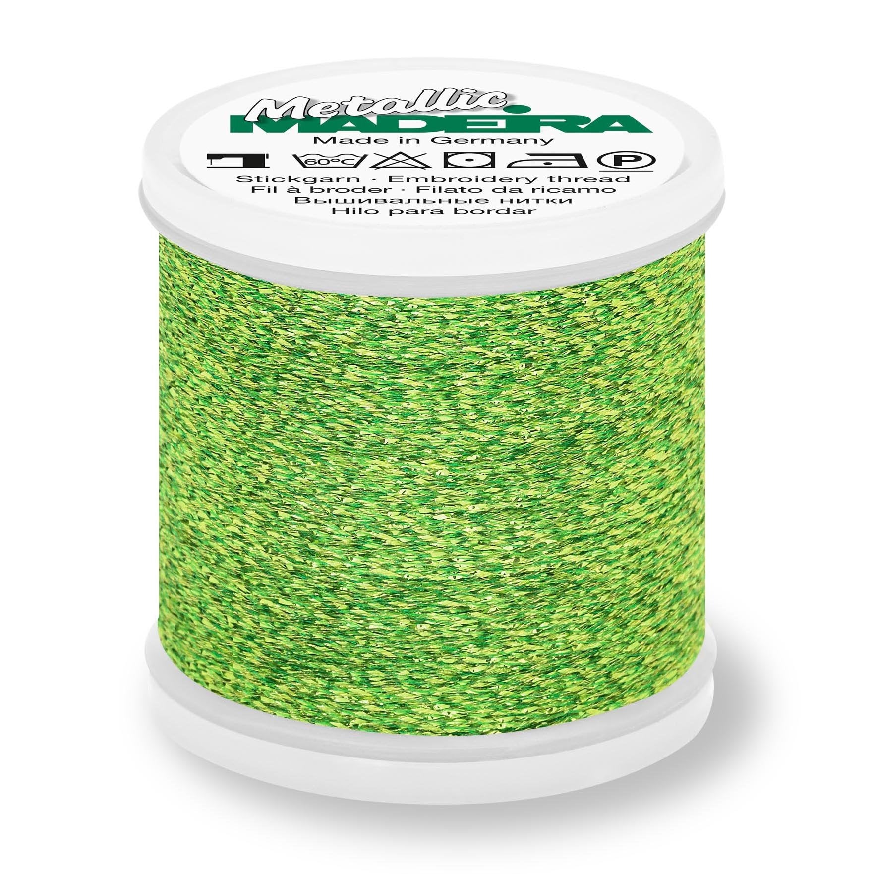 Madeira Textured Metallic Embroidery Thread, 200m Gold Green from Jaycotts Sewing Supplies
