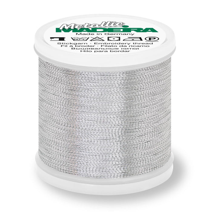Madeira Smooth Metallic Embroidery Thread | Aluminium from Jaycotts Sewing Supplies