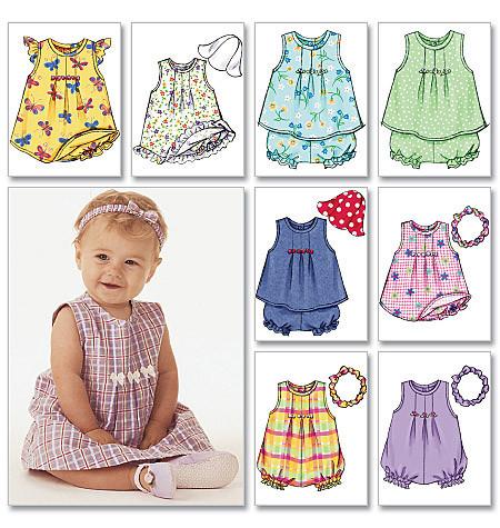 B3405 Infants' Dress, Top, Romper, Panties, Hat & Headband from Jaycotts Sewing Supplies