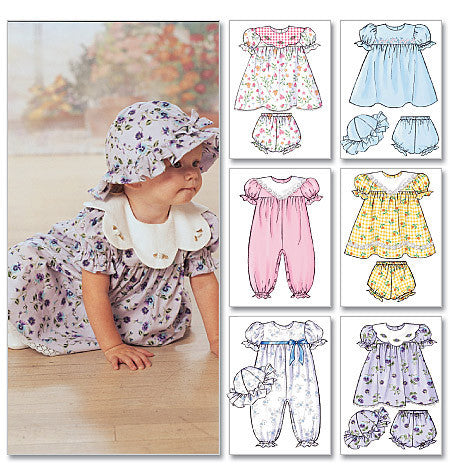 B4110 Infants' Dress, Panties, Jumpsuit & Hat from Jaycotts Sewing Supplies