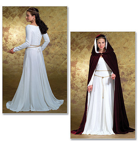 B4377 Misses' Costumes | Medieval Dress & Cape from Jaycotts Sewing Supplies