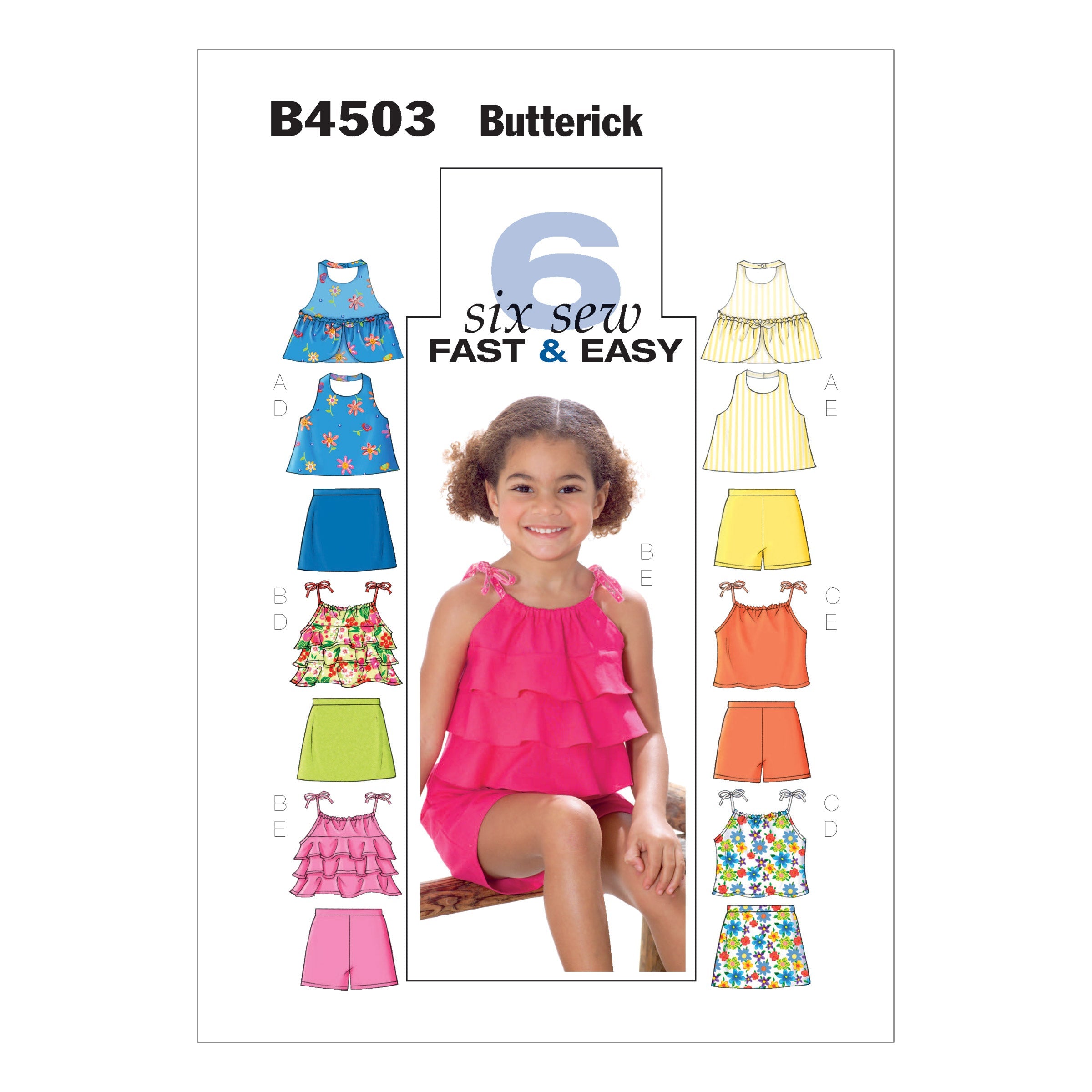 Butterick 4503 Girls' Top, Skort and Shorts Pattern | Very Easy from Jaycotts Sewing Supplies