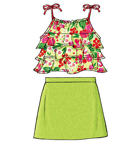 B4503 Girls' Top, Skort & Shorts | Very Easy from Jaycotts Sewing Supplies