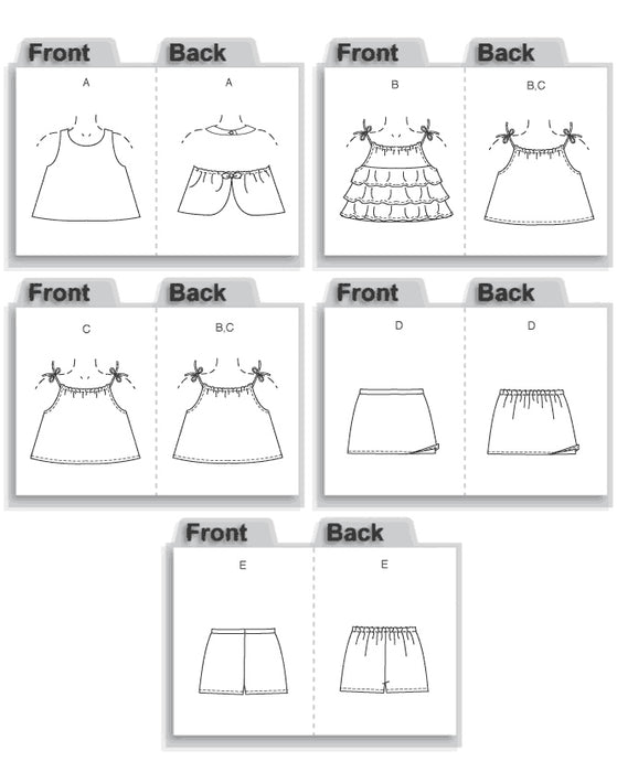 B4503 Girls' Top, Skort & Shorts | Very Easy from Jaycotts Sewing Supplies