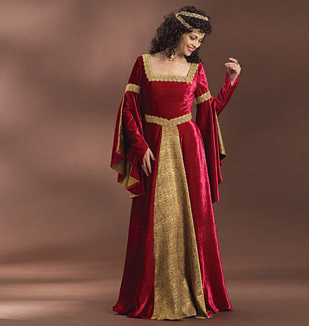 Red And Gold Medieval Dress Red Yellow Princess Costume Wonderland