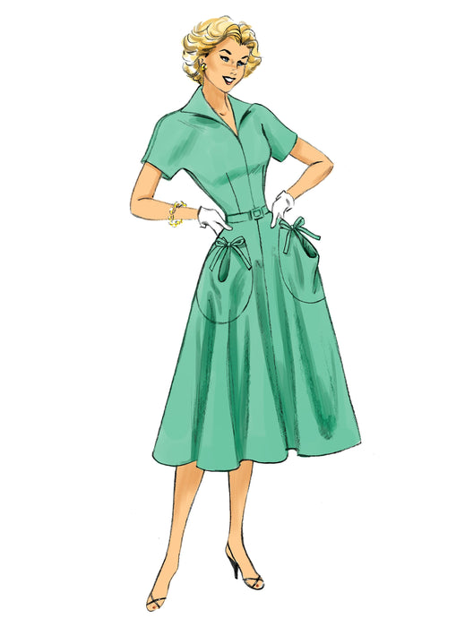 Butterick 6055 Dress and Belt Fifties Vintage pattern from Jaycotts Sewing Supplies