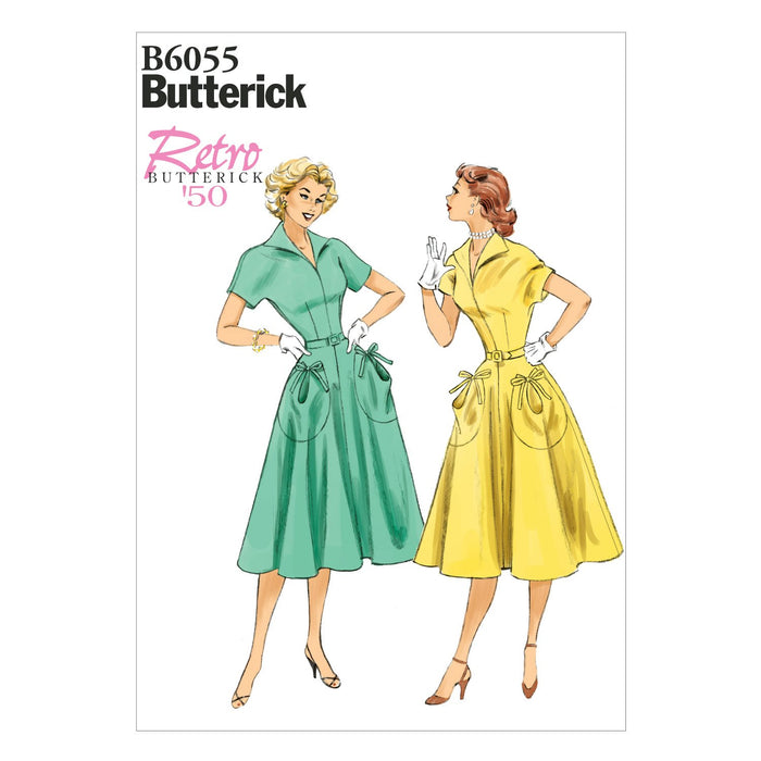 Butterick 6055 Dress and Belt Fifties Vintage pattern from Jaycotts Sewing Supplies