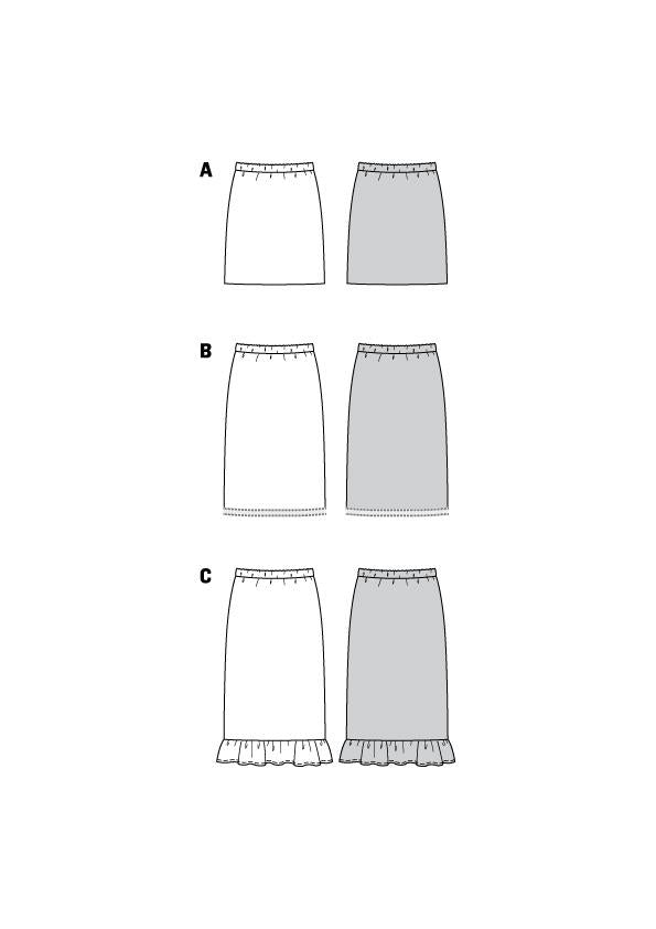 Burda Sewing Pattern 6073 Skirt in Three Lengths from Jaycotts Sewing Supplies