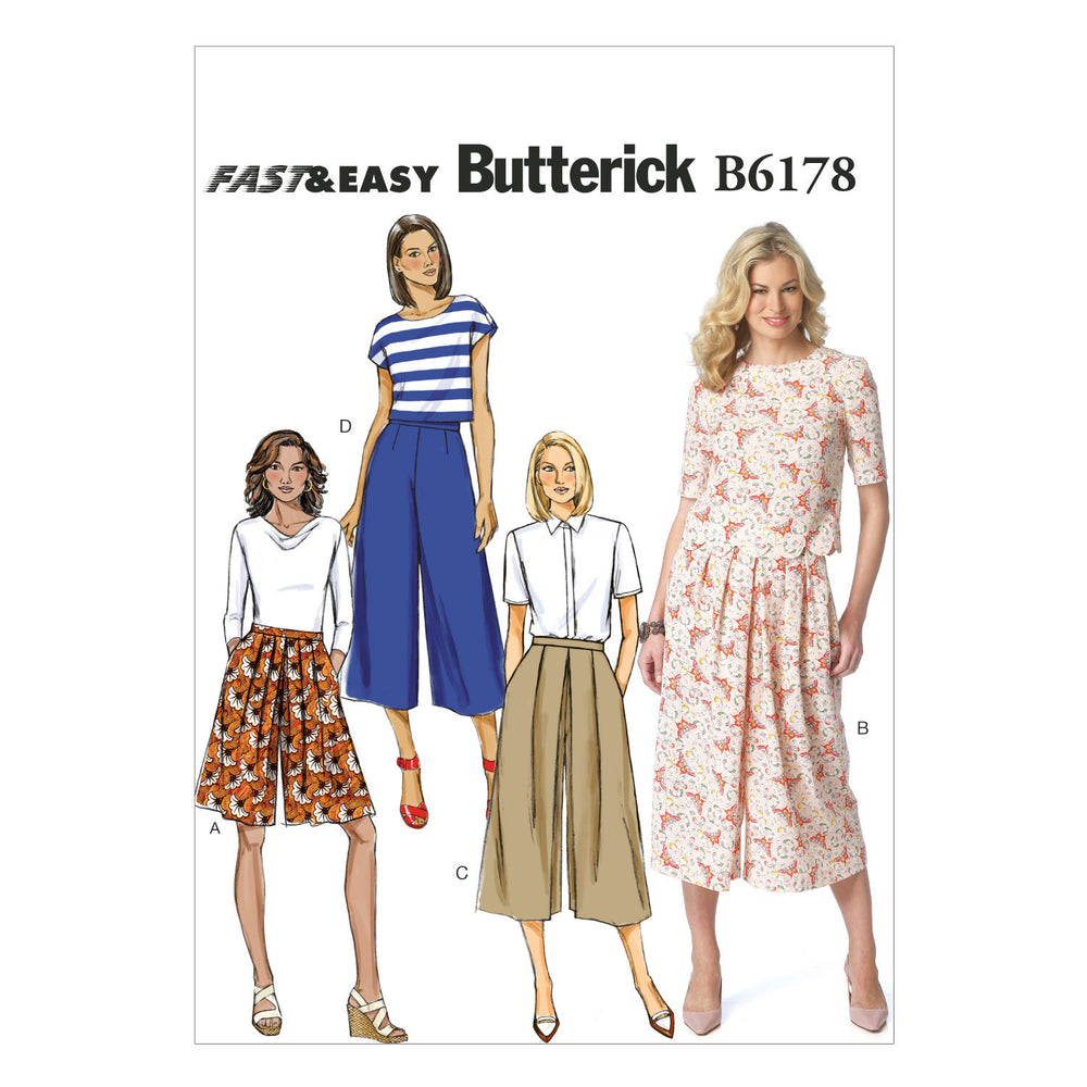 B6178 Misses' Culottes from Jaycotts Sewing Supplies