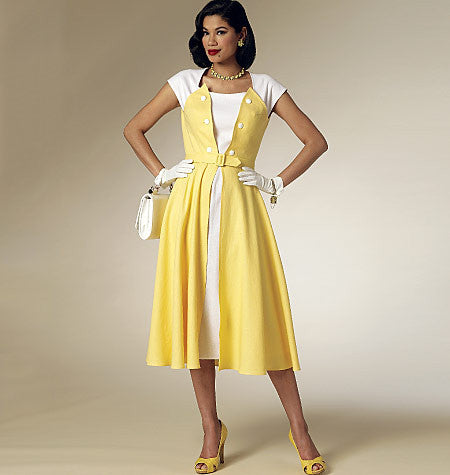 Butterick Modello 6129, Vestito da Donna, Taglie 46 46 50 50, Lana