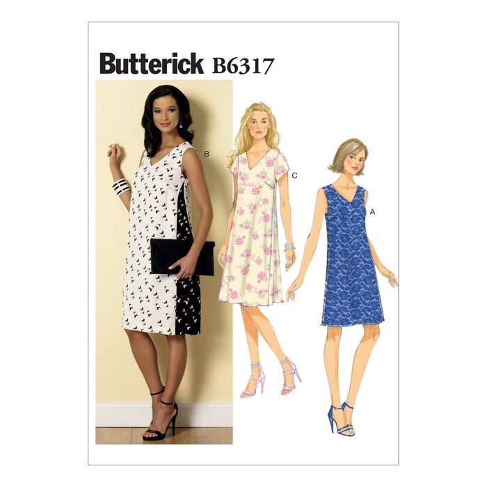 B6317 Misses' Pullover V-Neck Dresses from Jaycotts Sewing Supplies