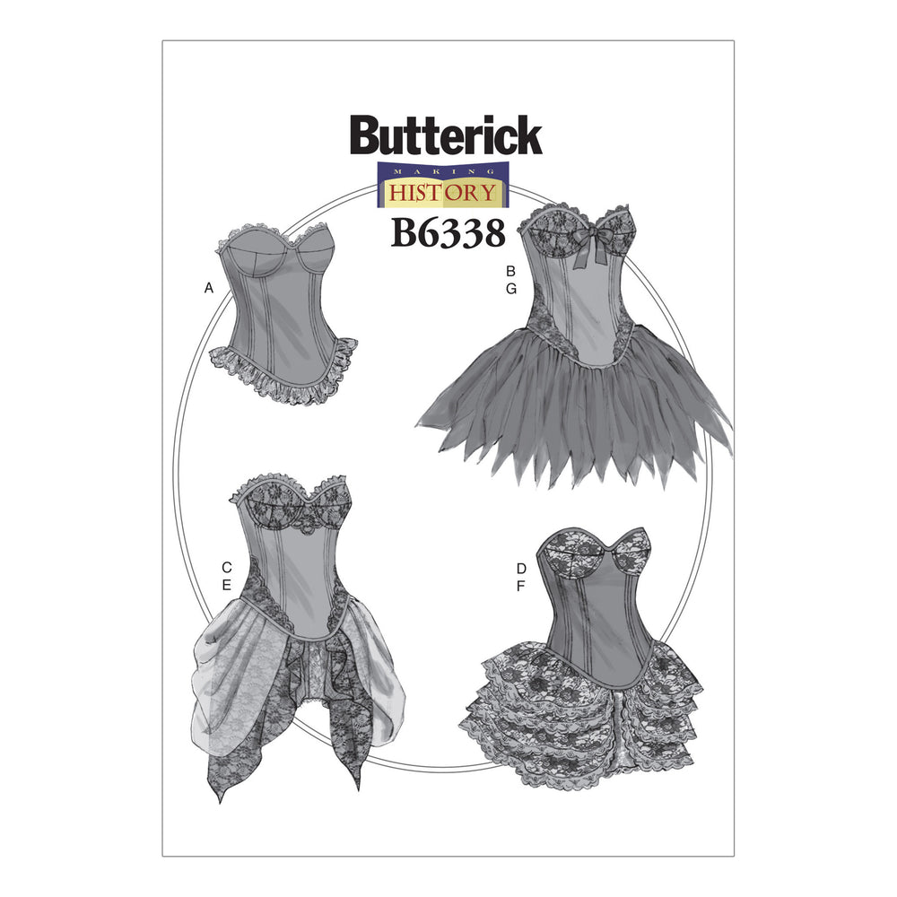 B6338 Curved-Hem Corsets and Skirts from Jaycotts Sewing Supplies