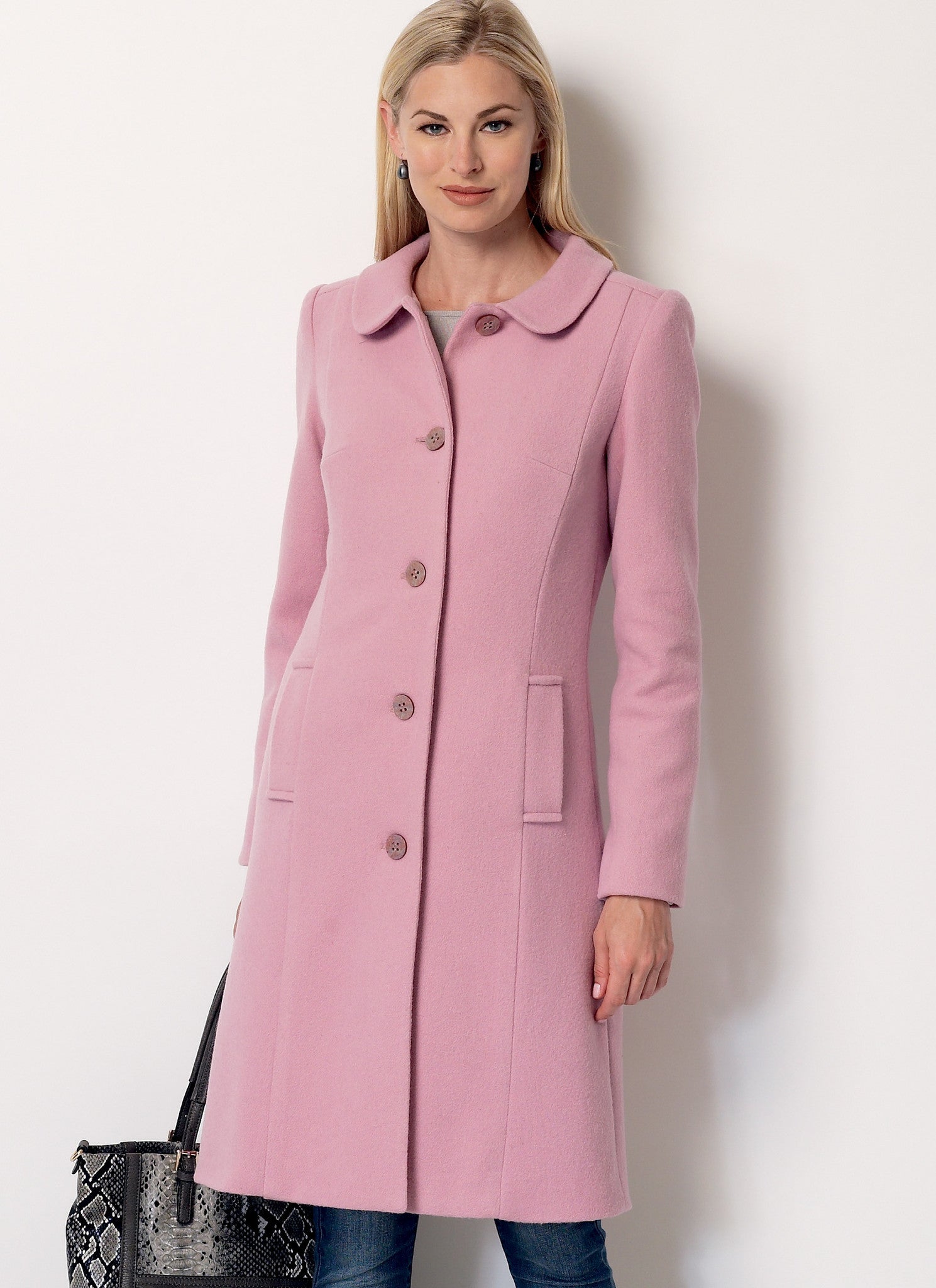 B6385 Misses' Funnel-Neck, Peter Pan or Pointed Collar Coats from Jaycotts Sewing Supplies