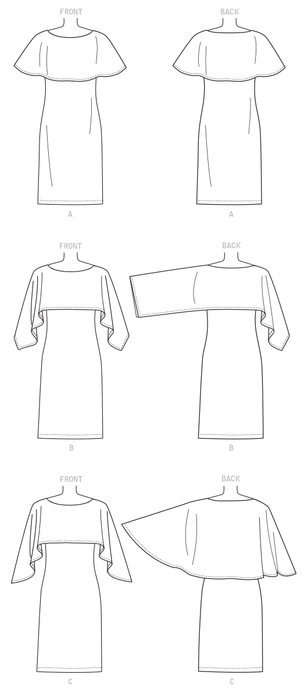 B6479 Pullover Dresses with Attached Capelets from Jaycotts Sewing Supplies