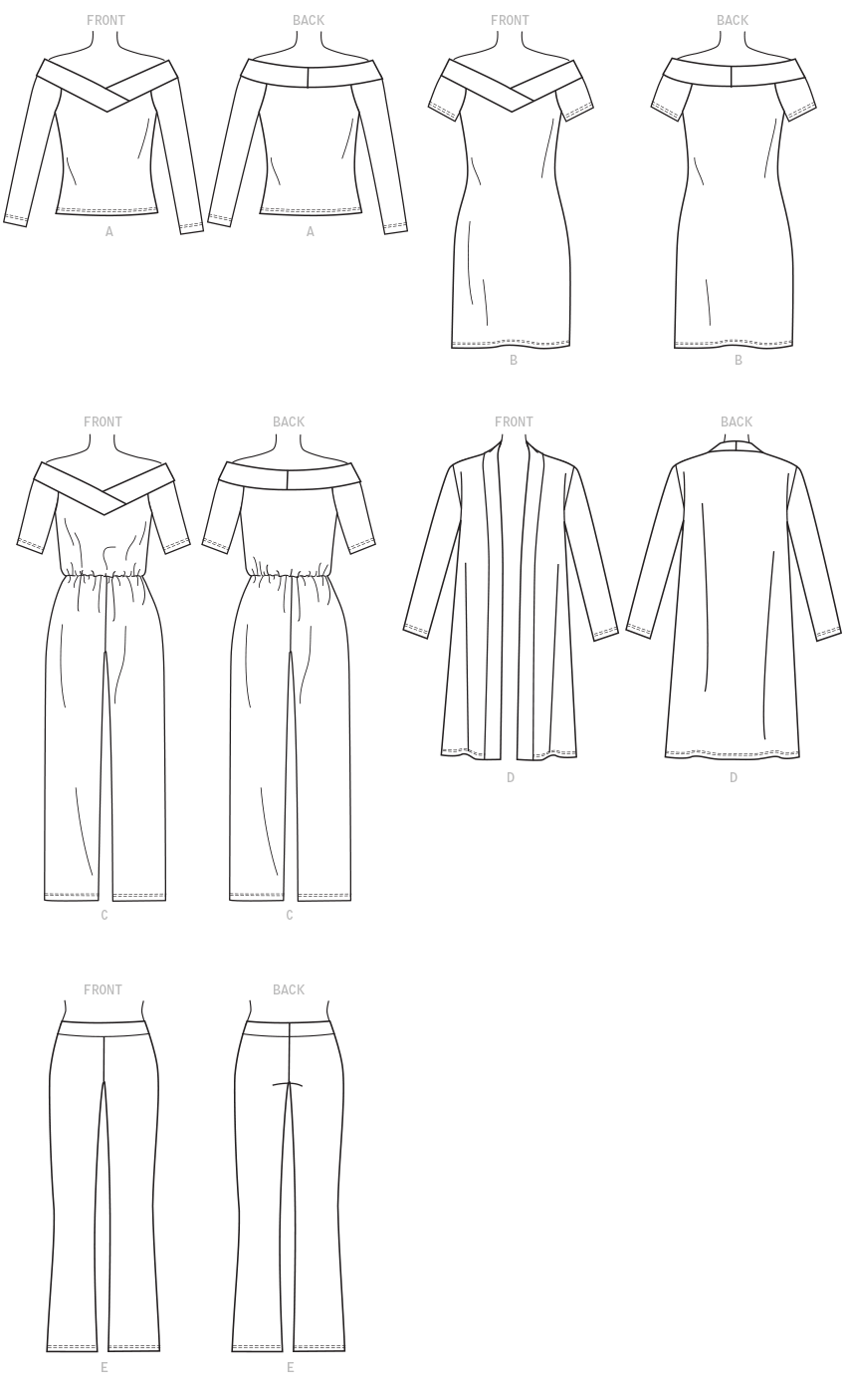Butterick 6495 TOP, DRESS, JUMPSUIT, JACKET, PANTS separates pattern ...
