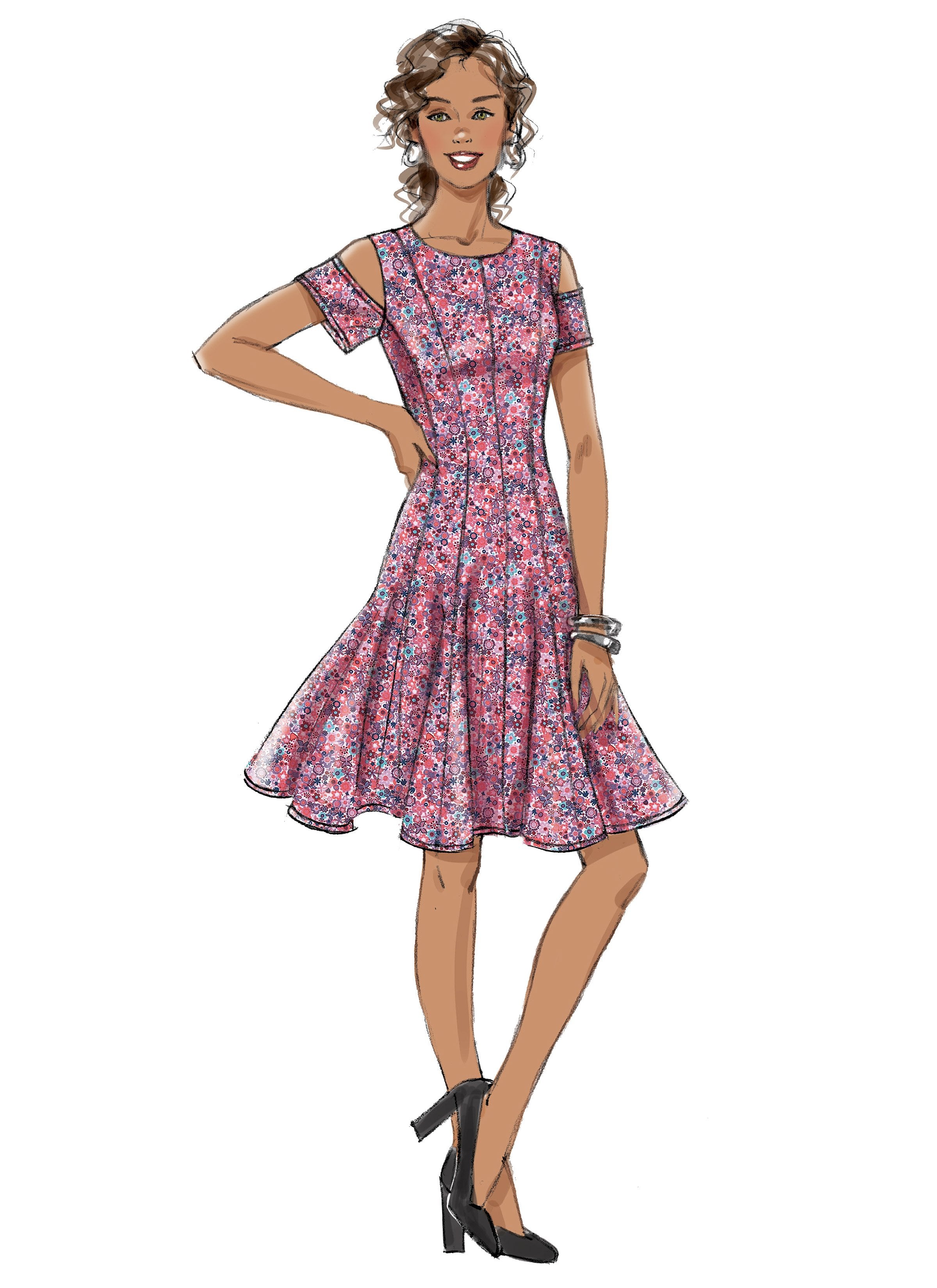 B6514 Misses'/Miss Petite Paneled Dress from Jaycotts Sewing Supplies