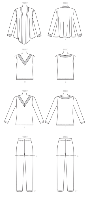 B6528 Misses' Pyjamas / Loungewear sewing pattern from Jaycotts Sewing Supplies