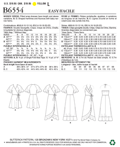 Butterick 6554 Misses' Wrap Dresses Pattern — Jaycotts.co.uk - Sewing ...