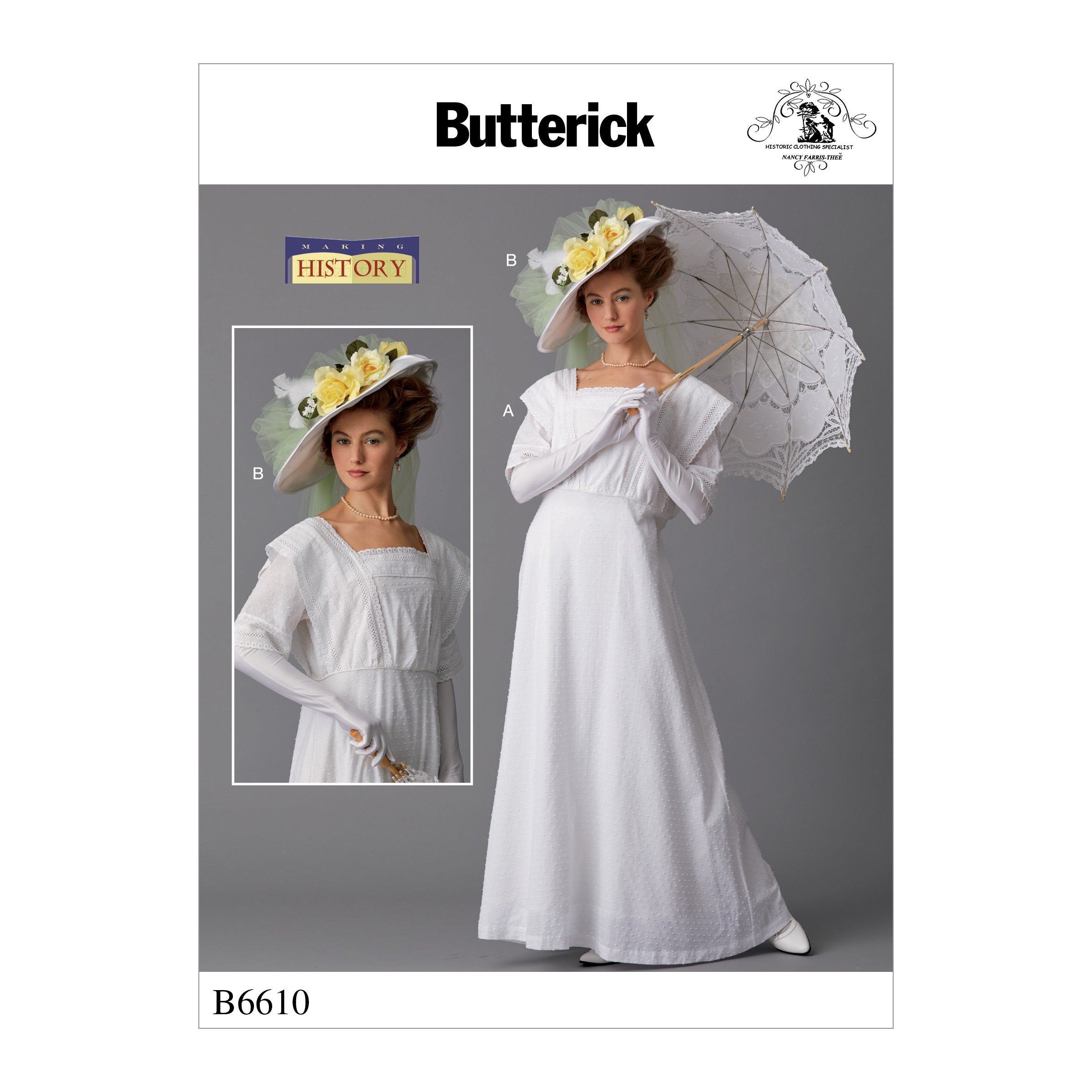 B6610 Misses' Historical Costume and Hat Pattern from Jaycotts Sewing Supplies